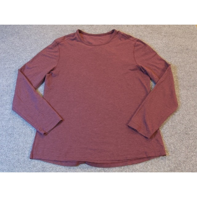 Lululemon Long Sleeve Crew Neck Men's Burgundy Heathered Athletic Top #1872